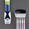 Heads 2pcs Tenture de brosse à dents de dentifrice automatique Selon les accessoires de salle de bain (1 pc dentifrice Squeeze + support de brosse à dents 1PC)