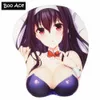 Mouse Pads Bilek Rests Kasumigaoka Utaha Anime 3D Göğüsler Silikon Jel Bilek Dinlenme Boyutu ile Fare Pad 26*22cm 2way Y240423