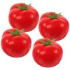 장식용 꽃 4 PCS 과일 식물 모방 토마토 인공 토마토 가짜 야채 쇼케이스 디스플레이 소품 유아