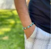 STRANDS BOHO BRACKET STACK, NATUURLIJKE TURQUOISE KRIJKEN EN KOKONUTPARDEN, MENS BRACKET STACK