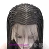 13 * 6 Black Braid Fashion Chemical Fiber Front Lace Wig Long Hair Full Head Set Top Hook