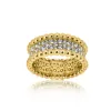 Band Huitan Ny designade kvinnors ringar fulla med runda CZ Stone Gold Color Fashion Wedding Band Accessories Luxury Trendy Jewelry