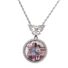 Ins Memory Circle Photo Frame Butterfly Head Solid Pendant Hip Hop Collier Exquis Bijoux