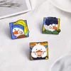 Animales de pintura al óleo divertida Pin de esmalte lindas Películas de anime Pins de esmalte duro Recogida