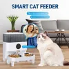Feeders Tuya 5L Automatische huisdiervoeder met cameratiming Smart Cat Dog Feeder WiFi Intelligent Food Dispenser Dubbele roestvrijstalen kom