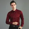 Spring Mens Social Shirt Slim Business Dress Shirts Male Long Sleeve Casual Formal Elegant Shirt Blouses Tops Man Brand Clothes 240418