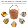 Garrafas de armazenamento de armazenamento de imitação de cesta de mãos rattan recipiente de frutas de frutas de cozinha vegetal de festas feitas à mão Viagem