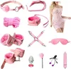 BDSM Ograniczenia Sex Toys 13PC Niewoli ograniczenia Ustaw fetysze Zestawy ograniczeń dla początkujących, gra w piłkę gangów, wibratory masażer, zestaw do pary seks seksu