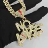 Nieuwe liefde geen hartzeer Cubaanse ketting microset zirkon trendy hiphop hanger