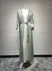 Roupas étnicas Eid Diamond Abaya Dress Set Mulheres Muçulmanas Abayas Marrocos Caftan Robe Satin maxi vestidos femme musulman sets 2024