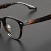 Lunettes de soleil Frames verres noirs acétate épais Big face carré tortue tortue rétro Eyeglass Men Eyewear avec emballage complet