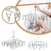 Hangers Stainless Steel Windproof Clothespin Laundry Hanger Airer Bra Dryer Towel Hook Clothesline Peg Drying Clothes Sock Rack V6U3