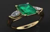 Takı Yeşil Kadınlar Bague Diamant Bizuteria anillos de saf zümrüt değerli taş 14k altın yüzük kadın için 9344004