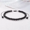 Strands Hand Woven Adjustable 4mm Stone Beads Bracelet For Women Men Natural Agates Bangles Onyx Lapis Lazuli Bangle Couple Gifts