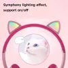 Écouteurs Nouveaux produits Lancez le casque Bluetooth sans fil de chat Cat Wire sans micro casque de jeu d'éclairage à LED micro casque pour enfants