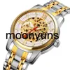 Skmei Watch Wrist-Wrists Skmei Mens Watch Mechanical Top Brand Imperpation des montres en acier inoxydable Gol