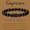 Bransoletki zodiakowe bransoletki dla kobiet mężczyzn Matte czarny agat koraliki na rękę Pięć prezentów biżuterii