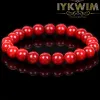 Strängar Natural Stone Armband Red Coral Jades Pärlor smycken gåva för män magnetiska hälsoskydd kvinnor elastisk tråd 6 8 mm