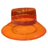 Bérets Unisexe PVC Chapeau de seau transparent Jelly Bright Garde Wide Rainproof