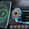 Chargers 15W Carregador de carro sem fio 15W Controle de voz RGB Light para telefone iPhone 14 Samsung Xiaomi carregadores sem fio