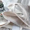 Bag Frau Leinwand Baumwolle Einfacher Cartoon Print Reißverschluss Einkaufstaschen Mädchen Modies Color Life Casual Package Handtasche