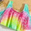 Swim Wear Girls Fish Scale Sermaid Bikini Swimsuit Kids Ombre Ruffle Two pezzi per bambini costumi da bagno per bambini 4-18 anni Abitudini da bagno Teen Bathing Beachwear 240423