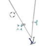 Sieraden geschenken vervagen nooit luxe merkontwerper hangers kettingen roestvrijstalen brief choker hanger ketting voor meisje