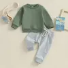 Kledingsets Peuter Baby Girls Boys Outfits Solid Color Lange Mouw Crewneck Sweatshirts Top Casual Pants Set 2 stks Fall Kleding