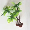 Dekorativa blommor 5st mini plastkokosnöt palmer miniatyr växtkrukor bonsai hantverk akvarium mikro landskap dekorat sandbord