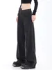 Jeans féminins American Vintage High Street Casual Taist Tableser Fashion Black Straight Loose Femme All-Match Wide Leg Pant