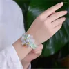 Charmarmband lyxiga smycken Pure Natural Jadeite Armband handstickad Sun Flower Jade Stone For Women Beads Weaving Vintage Ethnic