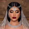 Clip per capelli YouLapan Fronta Fronta per la sposa Shiny Rhinestone Woman Wedding Accecesories Wedding Head Chain con pettine HP585