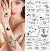 Tattoos 1 Sheet Black Flower Butterfly Temporary Tattoos For Women Men Wild Plant Fake Tattoo Sticker Adults Face Hands Body Art Tatoo