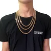 Bulk diamant veer elkaar modieuze mannen goud 6 mm 8 mm 10 mm 12 mm 14 mm kettingen vergulde Miami Cuban Link Chain Zirkon N094