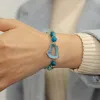 Strands Handmade Natural Druzy Quartz Crystal Charm Bracelet Fashion Stripe Agates Beads Elastic Bracelets for Women Men Couples Jewelry