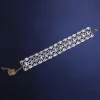 Naszyjniki srebrny kolor duży kryształowy kamień naszyjnik dla kobiet ins moda bling dhinestone dlit kołnierz Naszyjnik