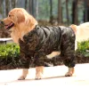 Capa de chuva cão de estimação camuflagem capa de chuva para cães big cães à prova d'água de roupas ao ar livre com capuz manto de chuva macacão francês bulldog macacão labrador