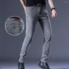 Pantalones para hombres hombres largos elegantes ajustados delgados con bolsillos de estilo coreano pantalones de longitud de tobillo para ropa de calle diariamente