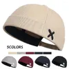 Ball Caps Fashion Hip Hop Embroidery Skullies Cap Women Men Brimless Beanie Hat Adjustable Docker Sailor Crimping Round Landlord Hats