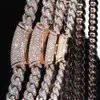 Sterling Silver 925 Two Tone Frong Set Miami Iced Out VVS Moisanite Cuban Link Chain