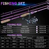 アクセサリーSougayilang釣り竿とリールコンボセットスピニングフィッシングリールとスピニングロッドフィッシングラインルアーバッグフックフロートフルセット