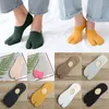 Mens Socks Summer Par Tabi Cotton Women Män kammade två tå Sock Non-Slip Invisible Andningsbara Solid Low Cut Boat Drop Delivery Appa Dhav7