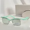 2024 New Mens Rectangular Frame Sunglasses Designer Fashionable Frameless Decorative Mirror High Quality Street Photo Glasses with Box SPRA15