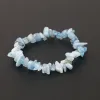 Armband Natural Crystal Gemstone Oregelbundet Energy Stone Armband Pärlor Chips Smycken Aquamarine Rose Quartz Armband för kvinnor