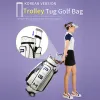 Bags Golf Bag Retractable Folded Golf Aviation Bag Portable Standard Women Pu Leather Large Capacity Golf Caddy Bag with Wheels