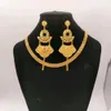 Äthiopien goldplattierte Halskette Kette für Frauen Design kühne Ohrringe 18k Gold Farbe Lady Elegant Abend Party Schmuck Geschenk 240423