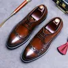 Dress Buty klasyczny retro retro brogue oryginalne skórzane męskie męskie biuro Biuro Business Men Party Wedding Oxfords Rozmiar 37-46