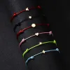 Strands Make A Wish Bracelet for Women Simple Cross Red String Bracelet Adjustable Braiding Lucky Macrame Rope Charm Bracelets Diy Gifts