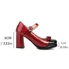 Платье обуви Ochanmeb Lolita Girls Tea Party Mary Jane Pumps Brand Mix Color прекрасный сладкий узел Bow Corky High Heels Women Spring