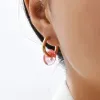 Clips Fashion Round Circel Natural Stone Crystal Bead Earrings Stainless Steel Gold Plated Ear Buckle Huggies Hoop Earring for Women